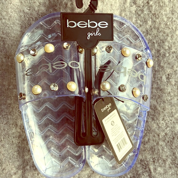 bebe Other - New w/tags BEBE girls jelly shoes w/ pearls & gems